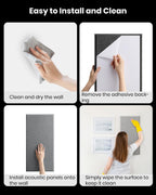 Acoustic Panels 4 PCS, 2.4“ Thick Fiberglass Soundproof Wall Panels 24''X12'', Self-Adhesive Sound Absorbing Panels for Studios, Office, Home Theater (Gray)