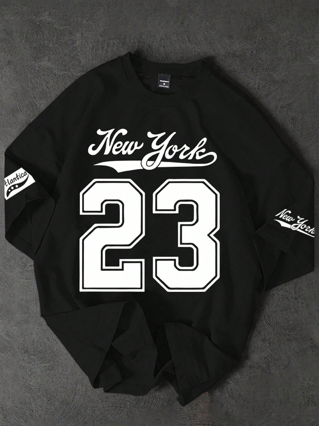 PAVTROS Manfinity Streetrush Men'S Letter Graphic Print round Neck Loose Casual Short Sleeve T-Shirt Number Jersey