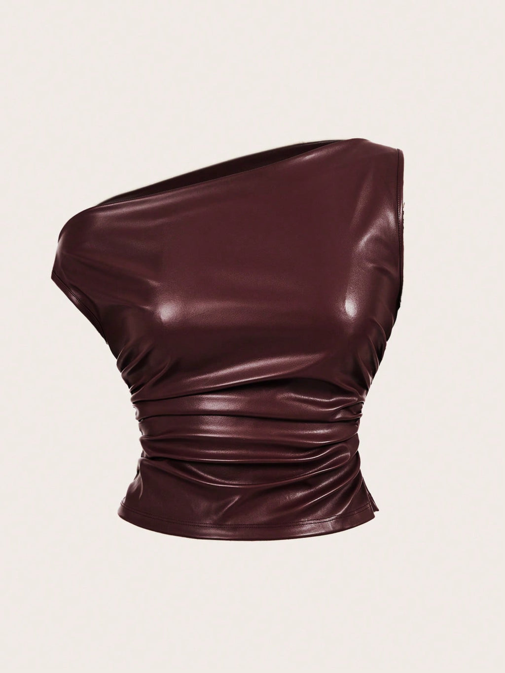 Siren Gaze Women'S Leather Top Casual Fashion 90S Street Shooting Spring Autumn Solid Color Pleated Collar PU Tank Top Sleeveless Tops Going Out Top Fall Women Tops Suitable for Going Out and Parties Top