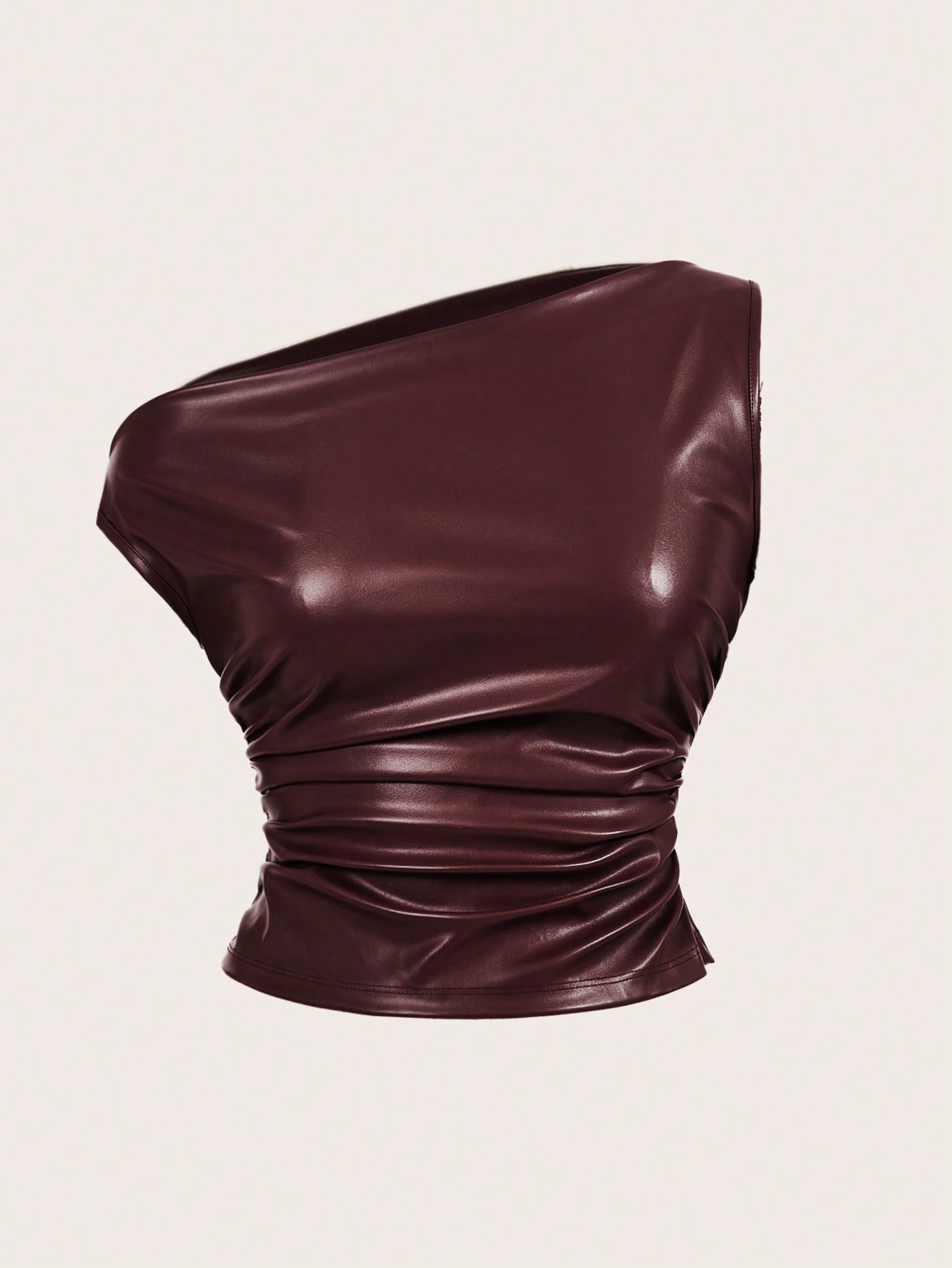 Siren Gaze Women'S Leather Top Casual Fashion 90S Street Shooting Spring Autumn Solid Color Pleated Collar PU Tank Top Sleeveless Tops Going Out Top Fall Women Tops Suitable for Going Out and Parties Top