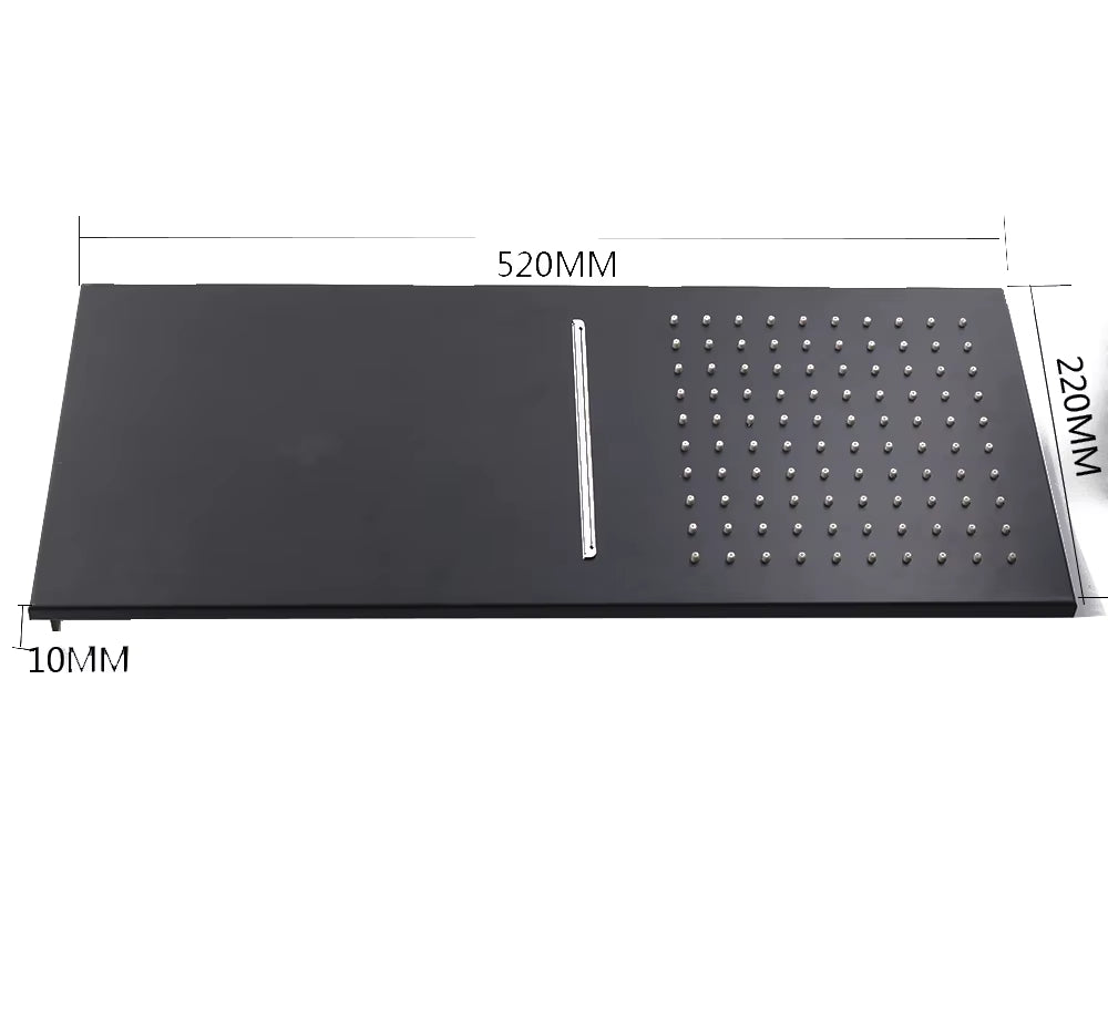 Matte Black Stainless Steel Shower Head Rainfall Shower Head with Waterfall Shower Wall Mounted