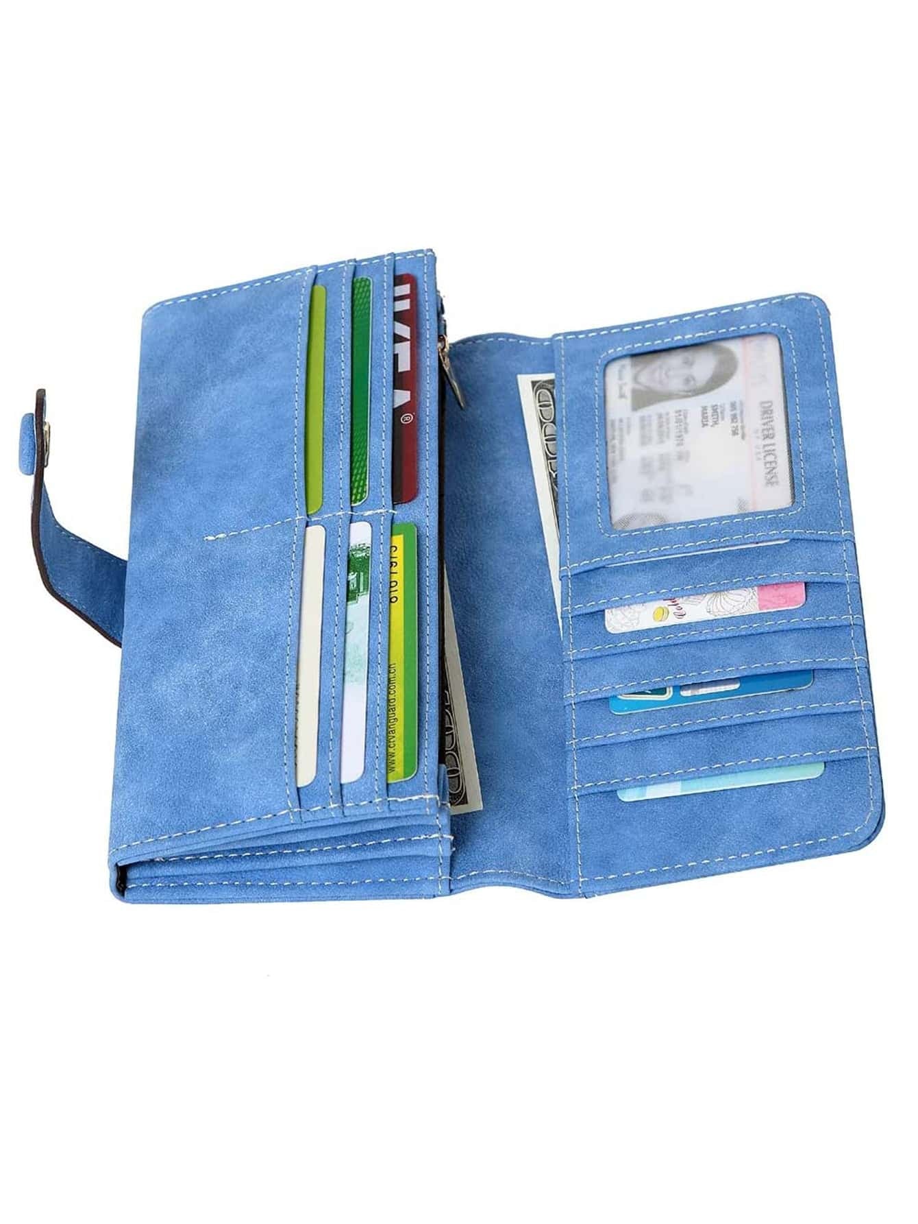 Stitch Detail Long Wallet