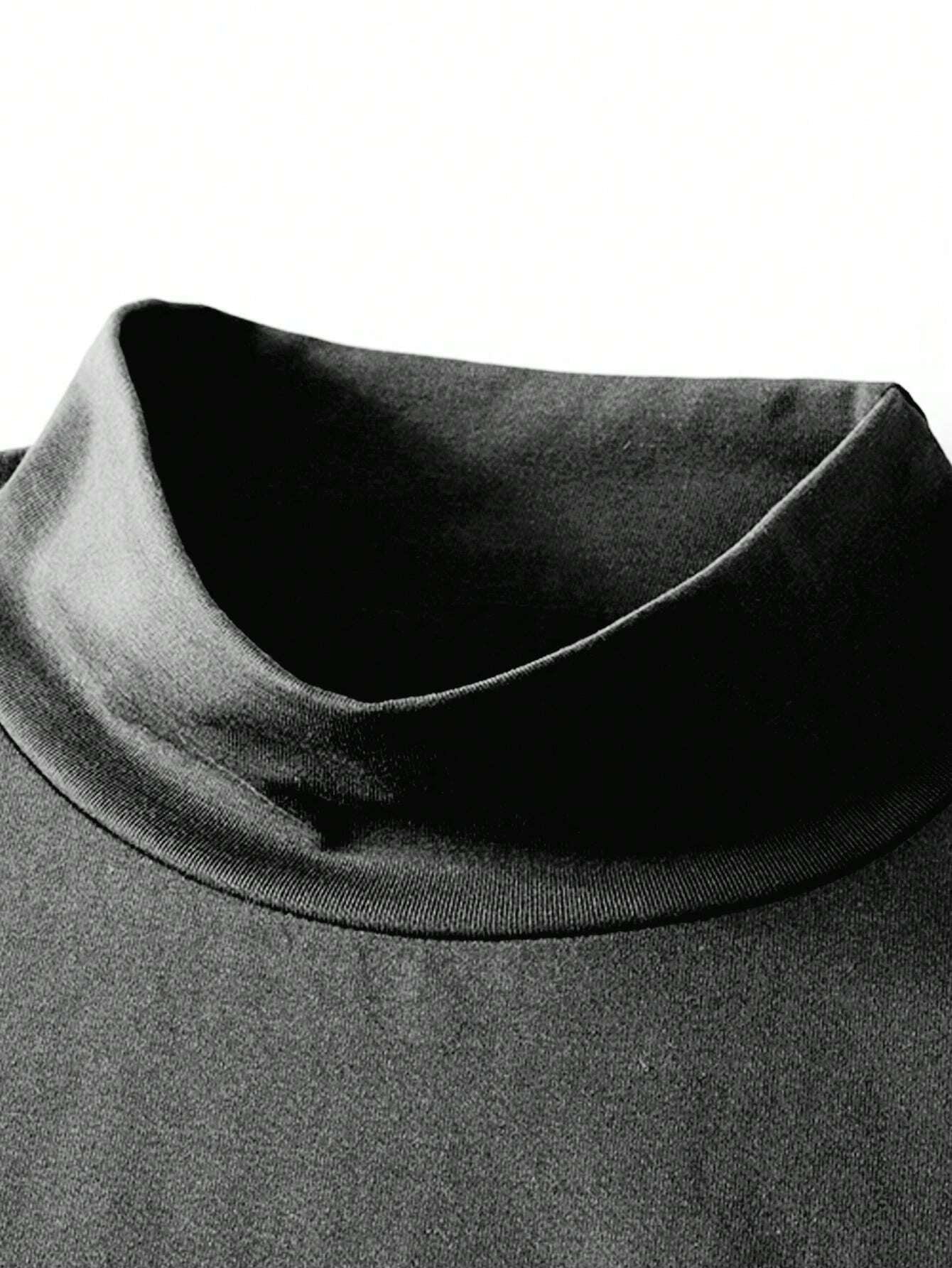 3Pcs/Set Men Solid Color Casual Turtleneck Long Sleeve T-Shirts, Autumn Tees, Fall Clothes