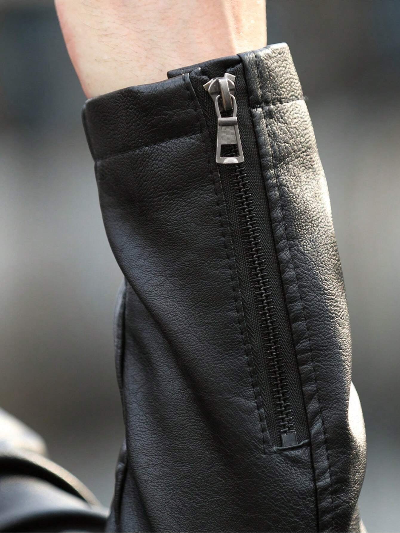 Men'S Fashion Leather Rave Jacket, for Fall Winter, Grunge