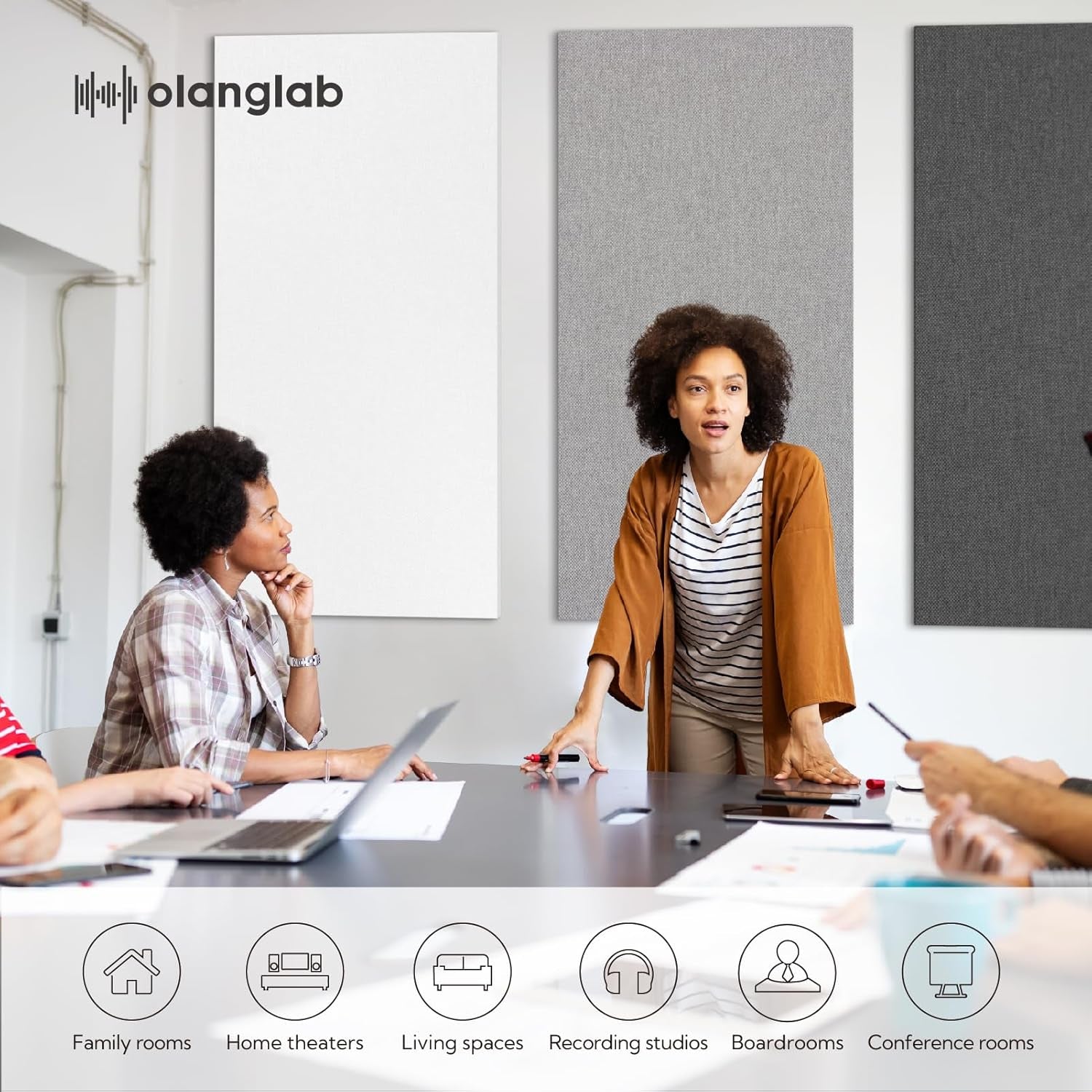 Acoustic Panels 2 Pack, 48''X24'' Large Sound Panels, Fabric Wrapped Sound Proof Foam Panels for Walls, Sound Absorbing Panels for Recording Studio Acoustical Treatments (White)