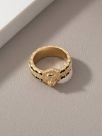 A Lion Head Pattern Retro Light Luxury High-End Men'S Ring