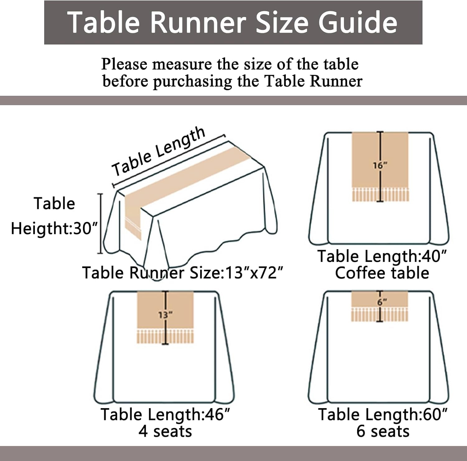 Snowflakes Christmas Table Runner with Buffalo Plaid, Winter Xmas Holiday Kitchen Dining Table Decoration for Indoor Outdoor Home Party Decor 13 X 72