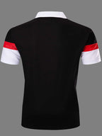 Manfinity Men Color Block Quarter Zipper Polo Shirt