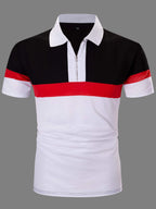 Manfinity Men Color Block Quarter Zipper Polo Shirt