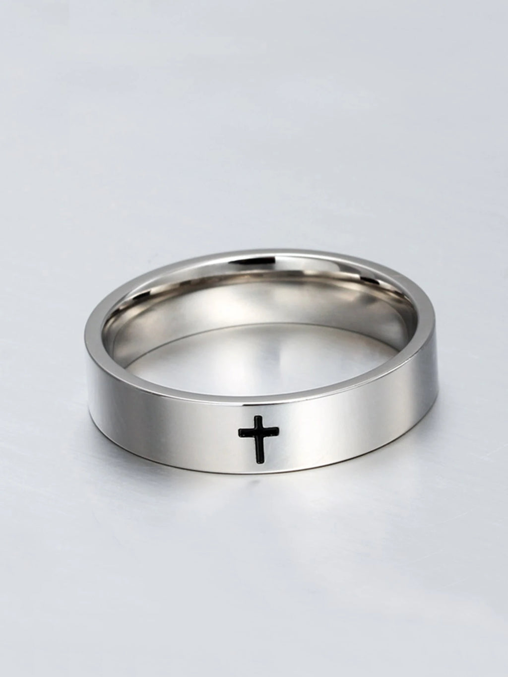 Fashionable and Popular Men Cross Detail Ring Stainless Steel for Jewelry Gift and for a Stylish Look