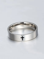 Fashionable and Popular Men Cross Detail Ring Stainless Steel for Jewelry Gift and for a Stylish Look