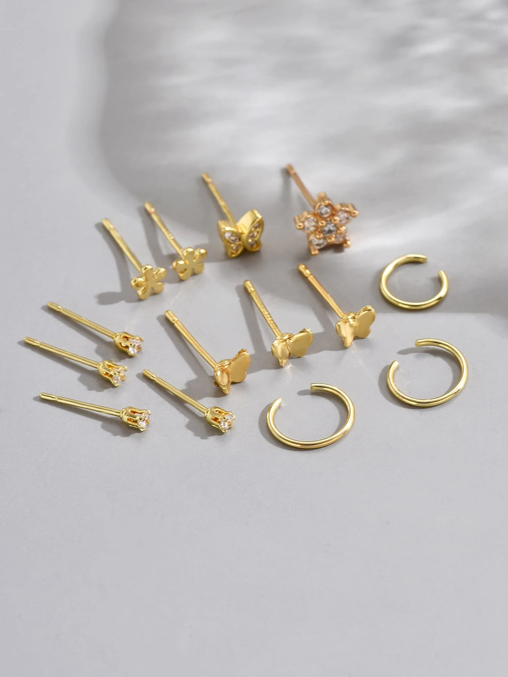 13Pcs Butterfly & Flower Decor Earrings