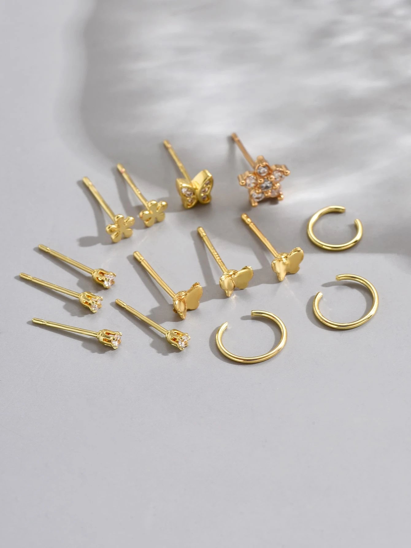 13Pcs Butterfly & Flower Decor Earrings