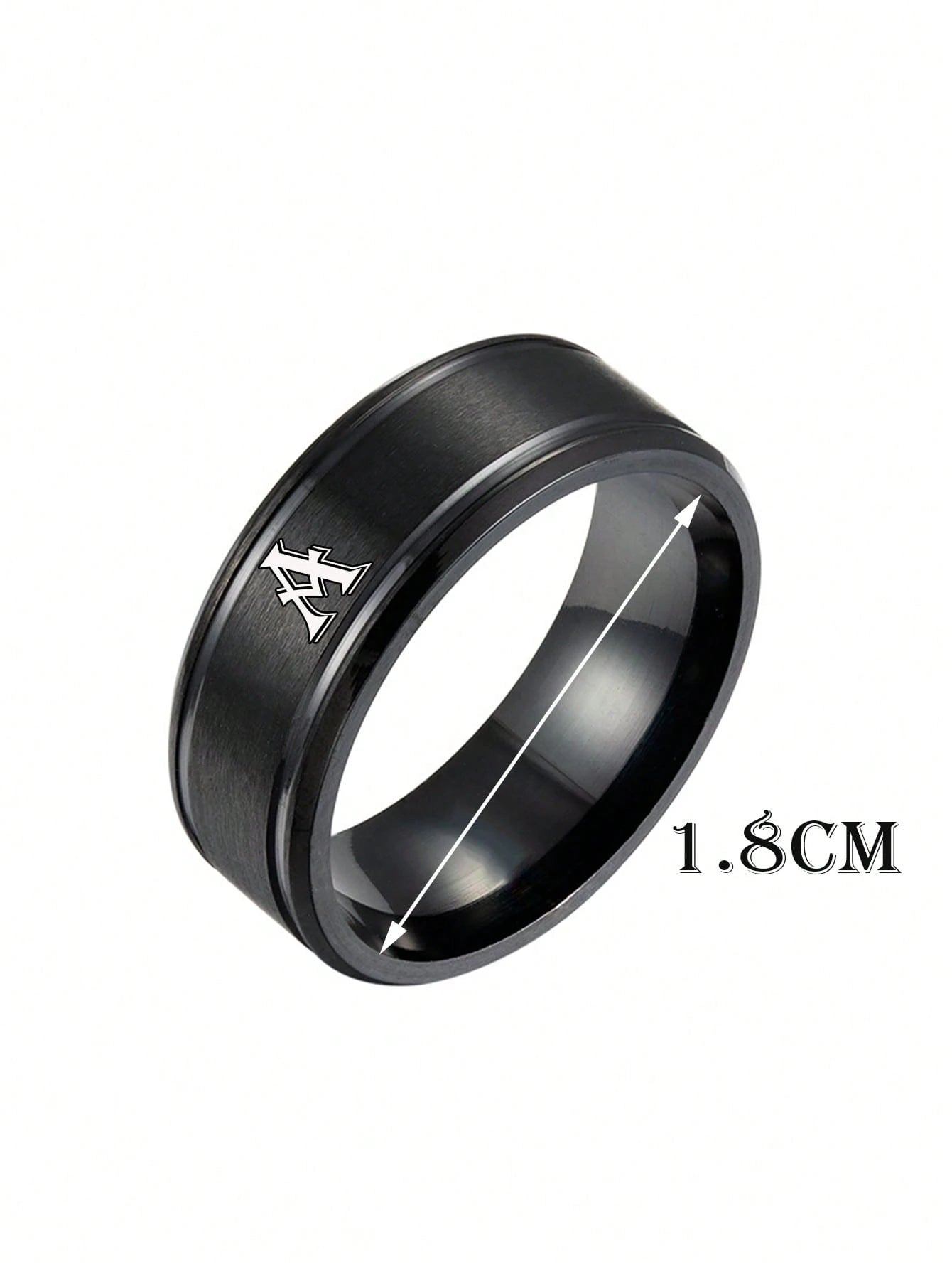 Fashionable and Popular 1Pc Fashionable Stainless Steel Letter Detail Ring for Men for Daily Decoration for Jewelry Gift and for a Stylish Look