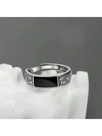 1Pc Vintage Dragon Engraving Men'S Opened Fashionable Ring with Simple Design, Ins Style