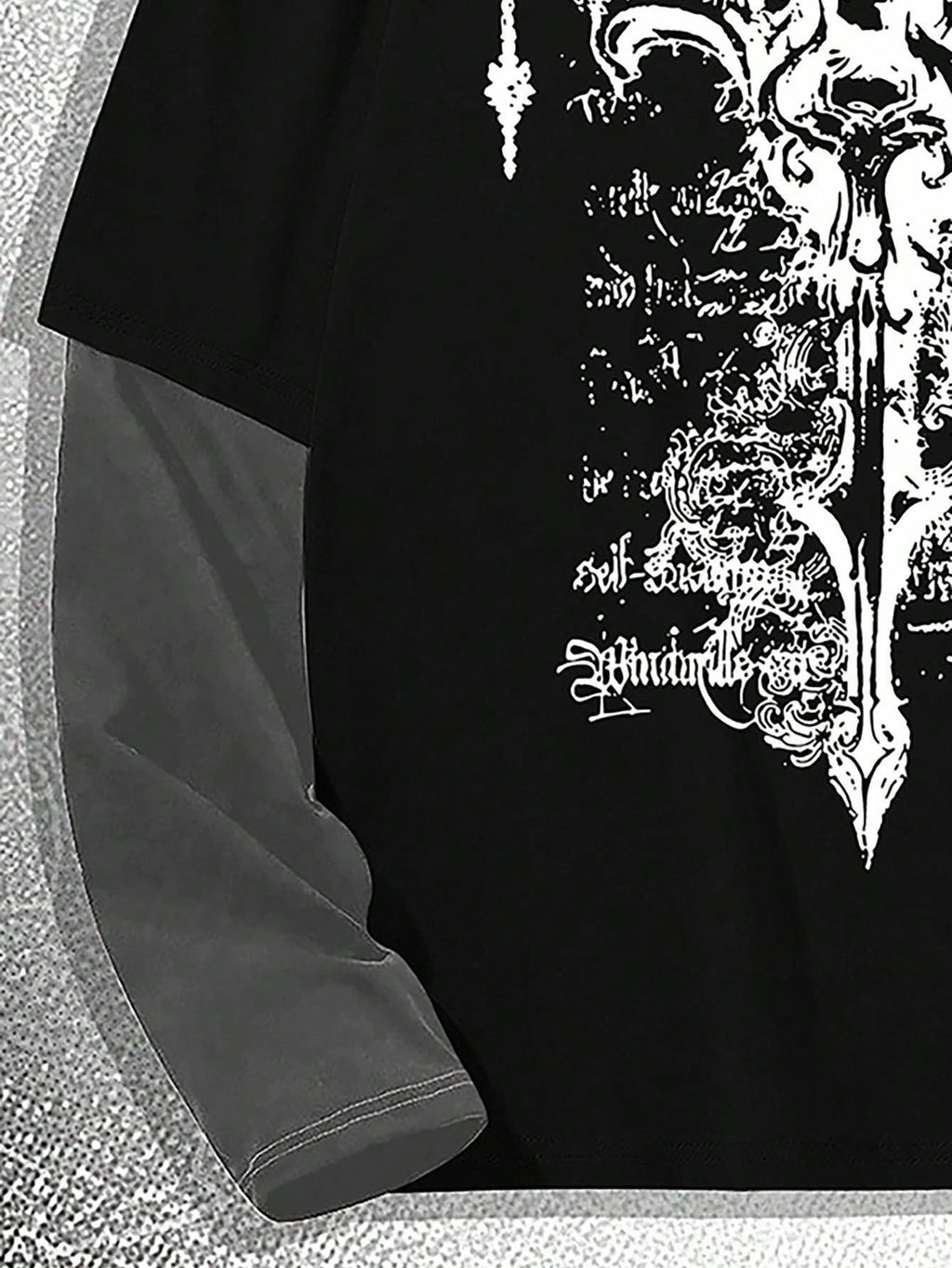 Manfinity Dauomo Men Colorblock round Neck Long Sleeve Graphic Print Casual T-Shirt, Fall