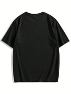 Manfinity EMRG Men Hand Print round Neck Short Sleeve Oversized Casual T-Shirt, for Going Out