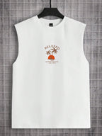 Manfinity RSRT Men'S Tropical and Letter Print Graphic Casual Summer Sleeveless Tank Top