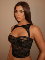 X Ludmilla  BAE Music Festival Holiday Black Removable Corset Top, Concert Outfits