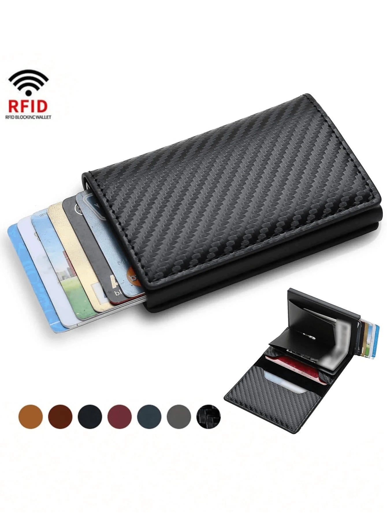 1Pc Men'S Minimalist Ultra-Thin RFID Blocking Wallet, Slim Coin Purse Card Holder, Aluminum Alloy Side Push Card Case, ID & Driver'S License Holder, Gift Suitable for Teen, Summer Casual, Outdoor, Athletic, Vacation, Travel, Graduation, Birthday Dress Accessories Formal/Business Formal