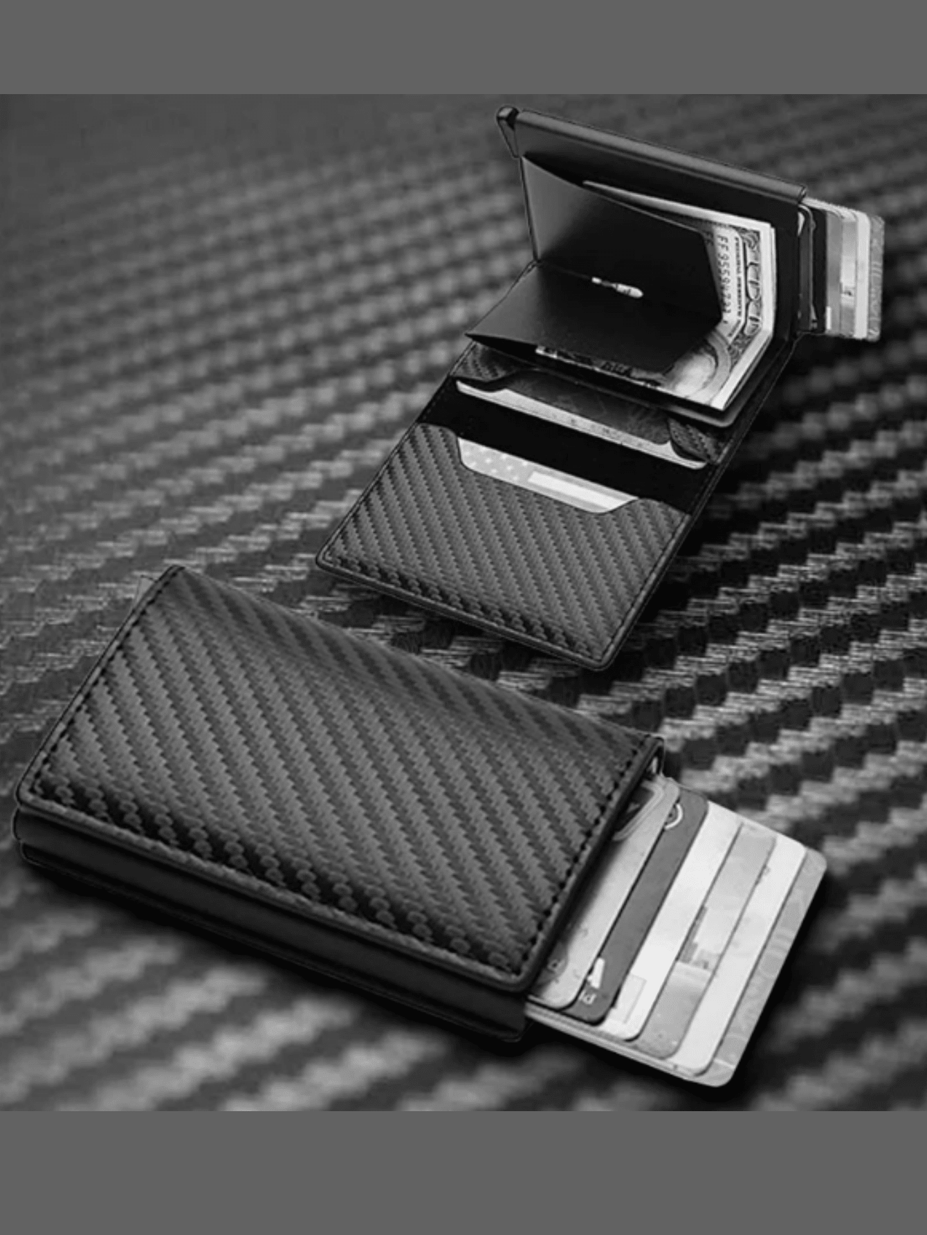 1Pc Men'S Minimalist Ultra-Thin RFID Blocking Wallet, Slim Coin Purse Card Holder, Aluminum Alloy Side Push Card Case, ID & Driver'S License Holder, Gift Suitable for Teen, Summer Casual, Outdoor, Athletic, Vacation, Travel, Graduation, Birthday Dress Accessories Formal/Business Formal