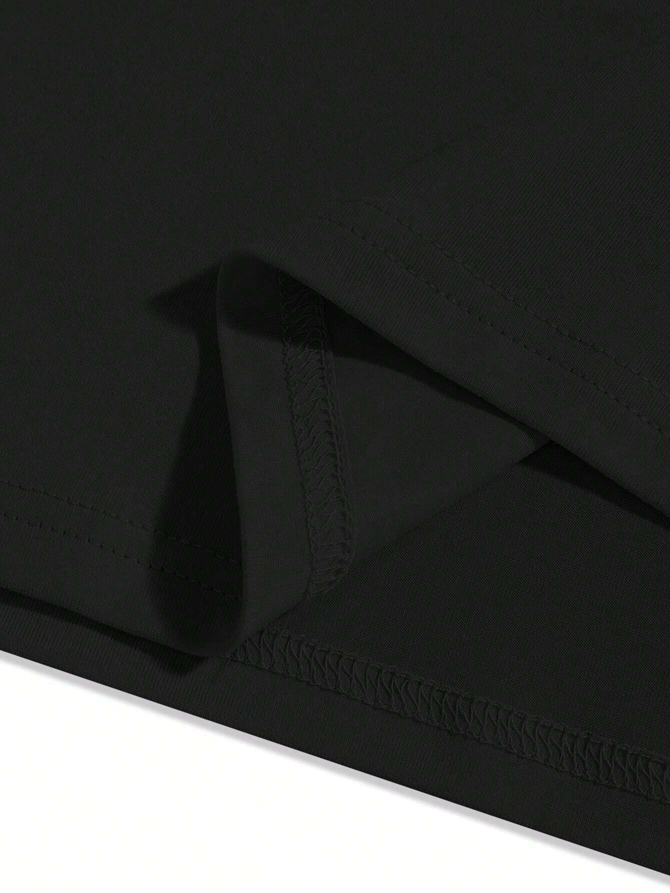 Manfinity EMRG Men Hand Print round Neck Short Sleeve Oversized Casual T-Shirt, for Going Out