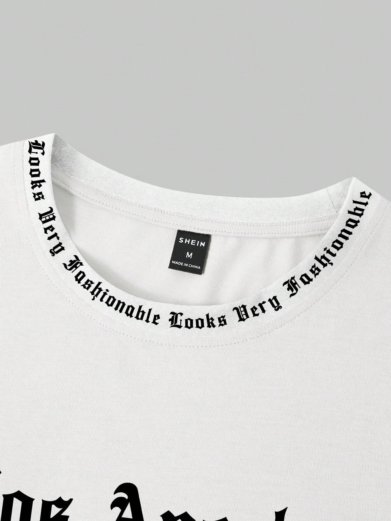 Claim Dot Men Solid Color English Letter Printed Short-Sleeved round Neck T-Shirt, Suitable for Daily Wear, Going Out, Leisure, Sports, School, Travel, Family Gatherings and Other Occasions. Short-Sleeved T-Shirt, Summer T-Shirt. Multiple T-Shirts Can Be Given as Gifts to Family Members, 2000S Style