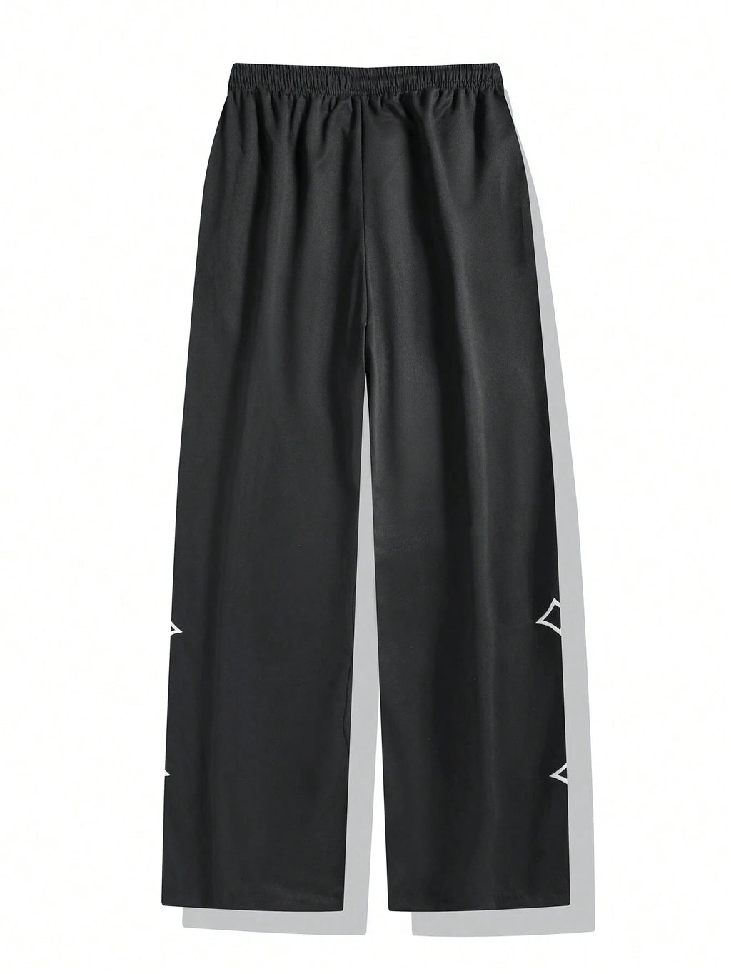 1Pc Men'S Cross Embroidery Casual Pants, Fashionable with Drawstring, Reflective Trim, Suitable for Casual, Beach, Work, Workout, Relaxed Straight Fit Pants for Spring, Summer, Autumn, Winter, Boyfriend/Husband Gift, Commemorative Gift, Fall