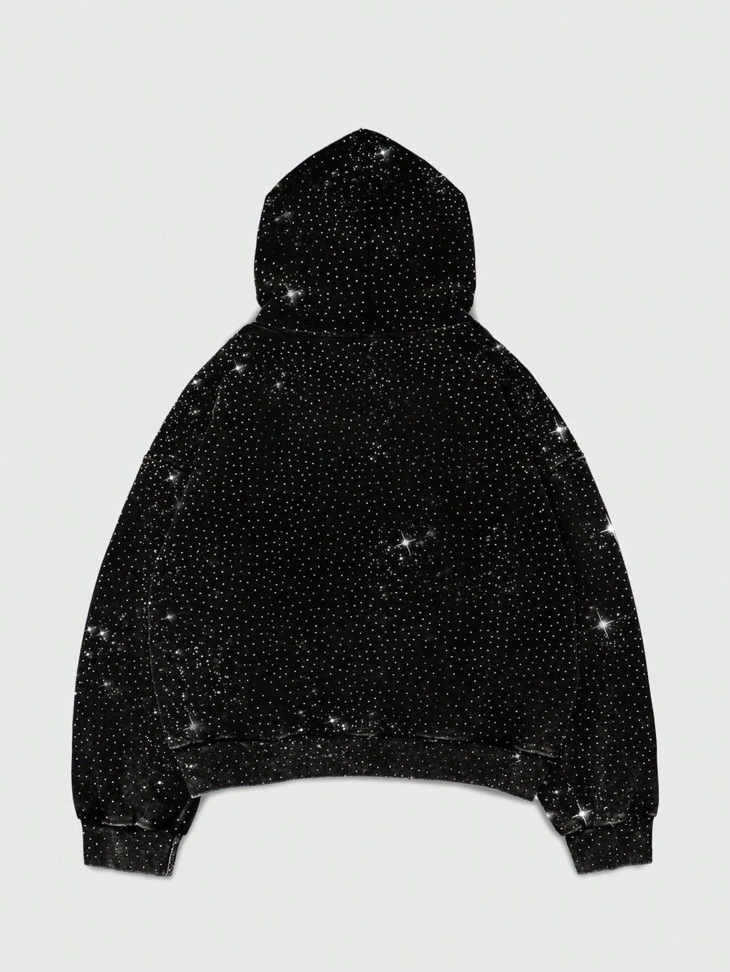 ROMWE MEN Street Life Men'S Heavyweight Oversized Diamond Printed Cropped Hoodie, Streetwear