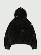 ROMWE MEN Street Life Men'S Heavyweight Oversized Diamond Printed Cropped Hoodie, Streetwear