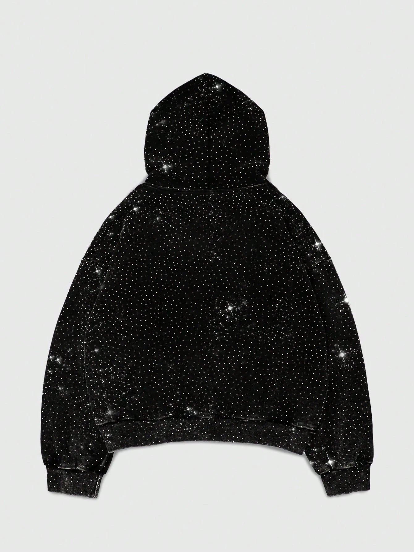 ROMWE MEN Street Life Men'S Heavyweight Oversized Diamond Printed Cropped Hoodie, Streetwear