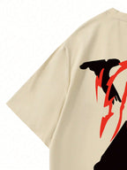 GENIUS ODE 4Pcs Men Casual Graphic and Letter Graphic Print round Neck Short Sleeve T-Shirt, Summer, for Friends