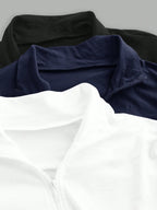 Ezwear 3Pcs Set Half Zip up Long Sleeve T-Shirts, Suitable for Autumn/Winter