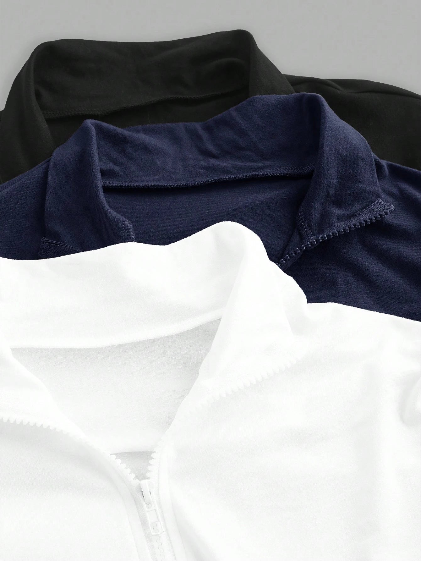 Ezwear 3Pcs Set Half Zip up Long Sleeve T-Shirts, Suitable for Autumn/Winter