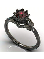 Fashion Cubic Zirconia Flower Design Women Engagement/Wedding Ring, Retro Minimalist Couple Rings