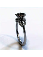 Fashion Cubic Zirconia Flower Design Women Engagement/Wedding Ring, Retro Minimalist Couple Rings