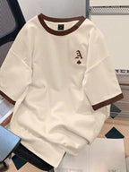 Claim Dot Men'S Casual round Neck Short Sleeve T-Shirt with Playing Card Print