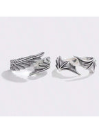 Retro Angel Demon Wings Creative Ring for Men Women Punk Gothic Open Ring Handmade Unisex Jewelry Accessories Gift for Lovers