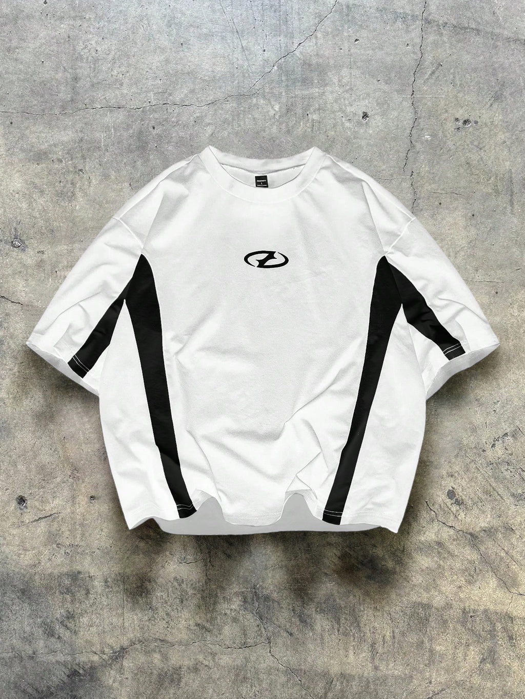 AXEPEAK Men'S Knit Fashion Casual Daily Loose Short Sleeve Patchwork T-Shirt, Summer, Streetwear Influence