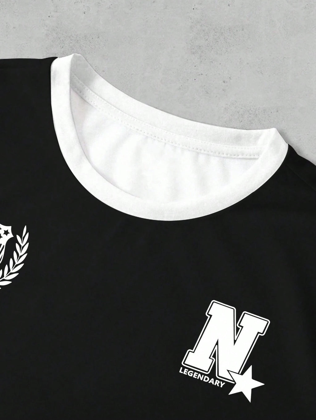 Manfinity Dauomo American Simple Casual Street Sense Retro Polka Dot Number Combination Letters Sports College Style Men'S T-Shirt