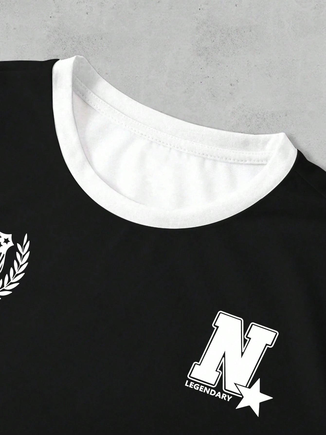 Manfinity Dauomo American Simple Casual Street Sense Retro Polka Dot Number Combination Letters Sports College Style Men'S T-Shirt