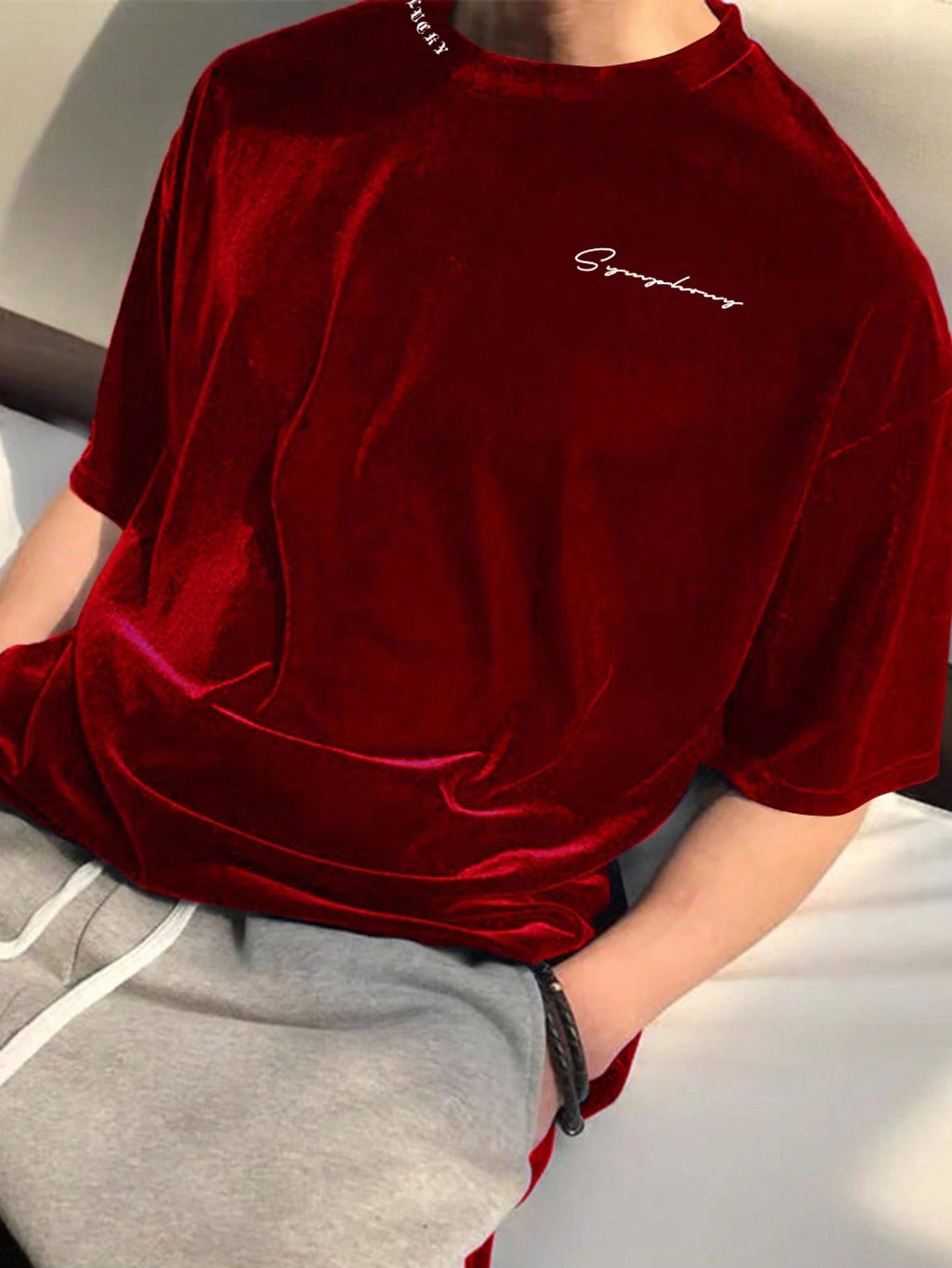 Claim Dot Men'S Casual Letter Print Short Sleeve T-Shirt, Autumn