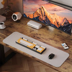 48X24 Inches Height Adjustable Electric Standing Desk with 2 Hooks for Home Office, Ergonomic Sit Stand up Desk with Splice Board, Rustic Brown