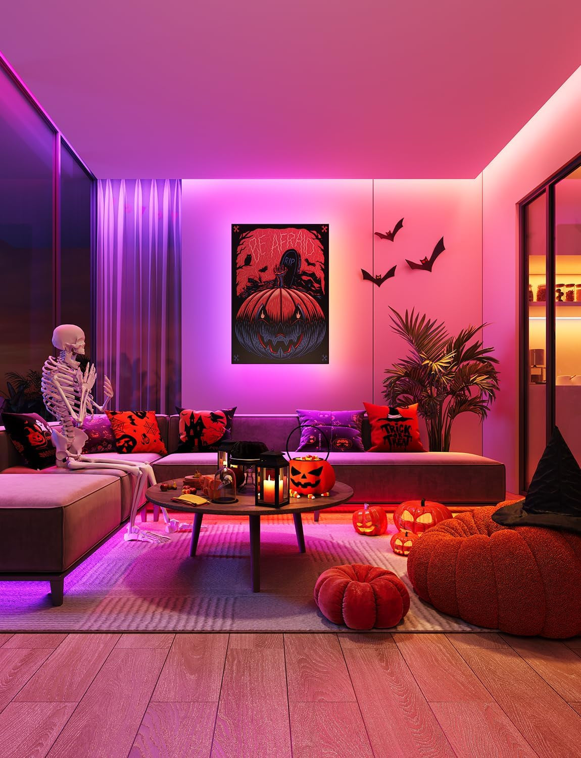 RGBIC LED Strip Lights, Smart LED Lights for Bedroom, Bluetooth LED Lights APP Control, DIY Multiple Colors on One Line, Color Changing LED Strip Lighting Music Sync, Home Decor, 16.4Ft