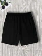 Manfinity Roghcode Men Angel & Letter Graphic Drawstring Waist Shorts