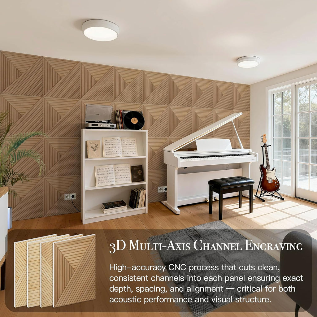 Acoustical Wall Panels, 6-Piece 23.62 X 23.62 Inches Art Acoustic Panels, Decorative Acoustic Panels, Acoustic Wall Panels, Sound Absorbing Wall Art, Arcadian Vortex