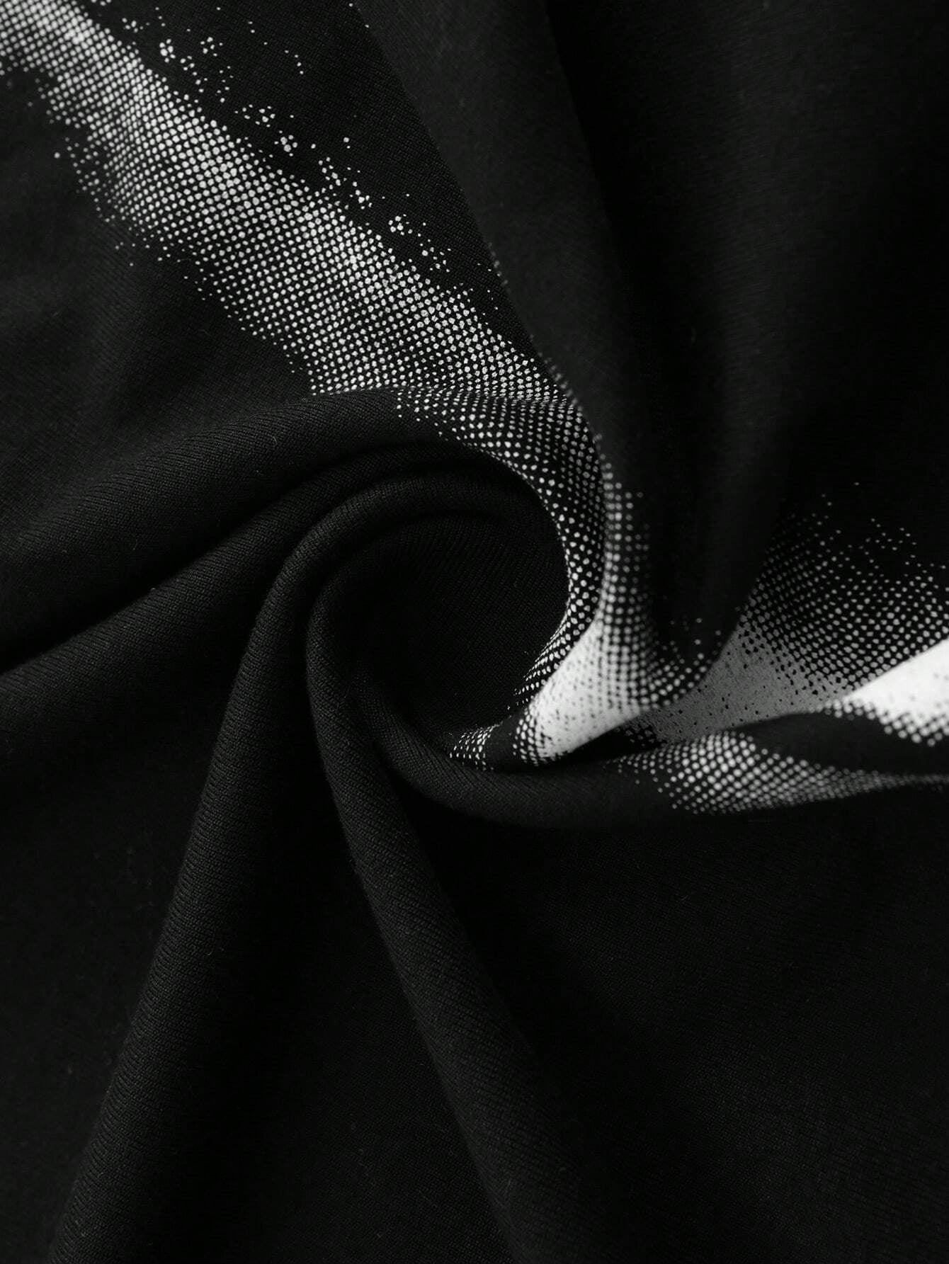 PAVTROS Manfinity Streetrush Streetrush Men'S Contrast Color Print round Neck Short Sleeve T-Shirt Men Y2K Clothes Men Outfit Men Black Outfit,Halloween,Halloween Party,Streetwear