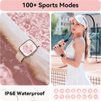 Smart Watch for Women, 1.85" HD Dynamic Dial Smartwatch for Android & Iphone with Answer/Make Call, Fitness Tracker with 110+ Sport Modes, Heart Rate/Spo2/Sleep Monitor, IP68 Waterproof (2 Bands)