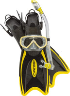 Adult Light Weight Premium Travel Snorkel Set - Mask & Fins Made in Italy - Palau Set: by , Quality since 1946