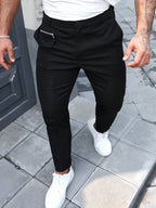 Manfinity Homme Men'S Casual Solid Color Tapered Suit Pants